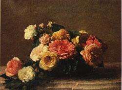 Henri Fantin-Latour Roses in a Bowl oil painting picture